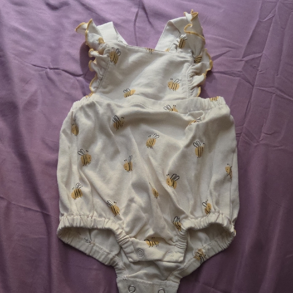 Adorable Bee Print Baby Romper